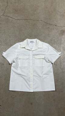 The Villager Vintage White Short Sleeve Button Down Safari Utility Shirt Size 12